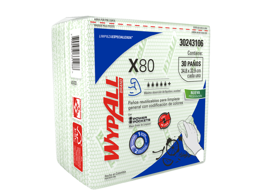 WypAll® Paños de limpieza X50 Rojo Doblados Liso, 30228873, Paños de  Limpieza, 8 paquetes x 50 paños (400 en total)